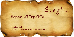 Seper Árpád névjegykártya