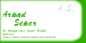 arpad seper business card